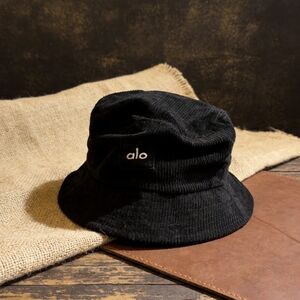 ALO Yoga Black Corduroy Bucket Hat